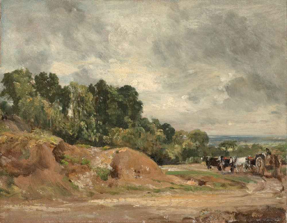 Sandbanks and a Cart and Horses on Hampstead Heath - John Constable