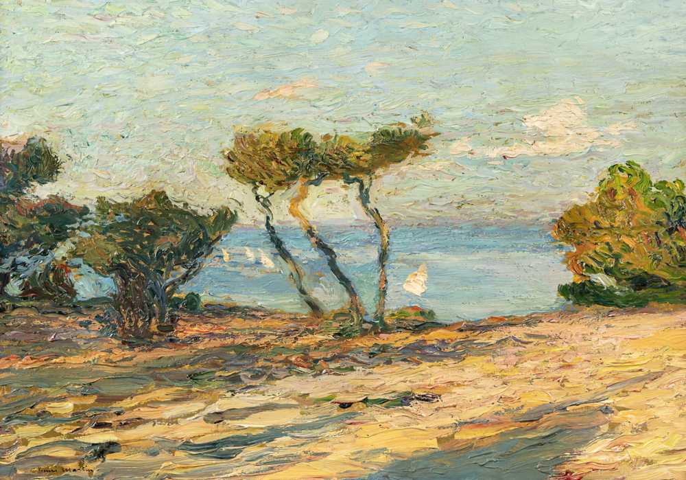 Seaside with pines (before 1907.) - Henri-Jean Guillaume Martin