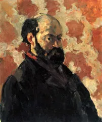 Self-portrait before Rose Background - Cezanne