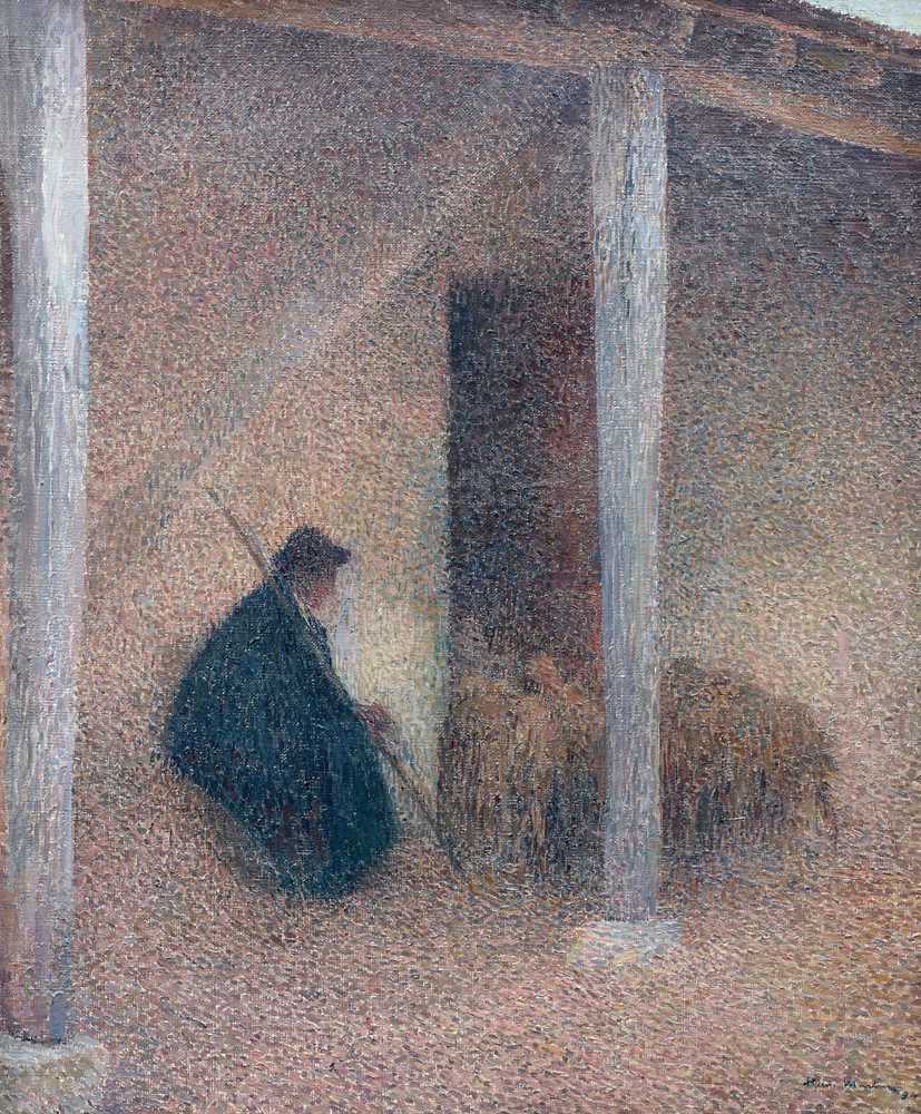Shepherd bringing in his sheep - Henri-Jean Guillaume Martin