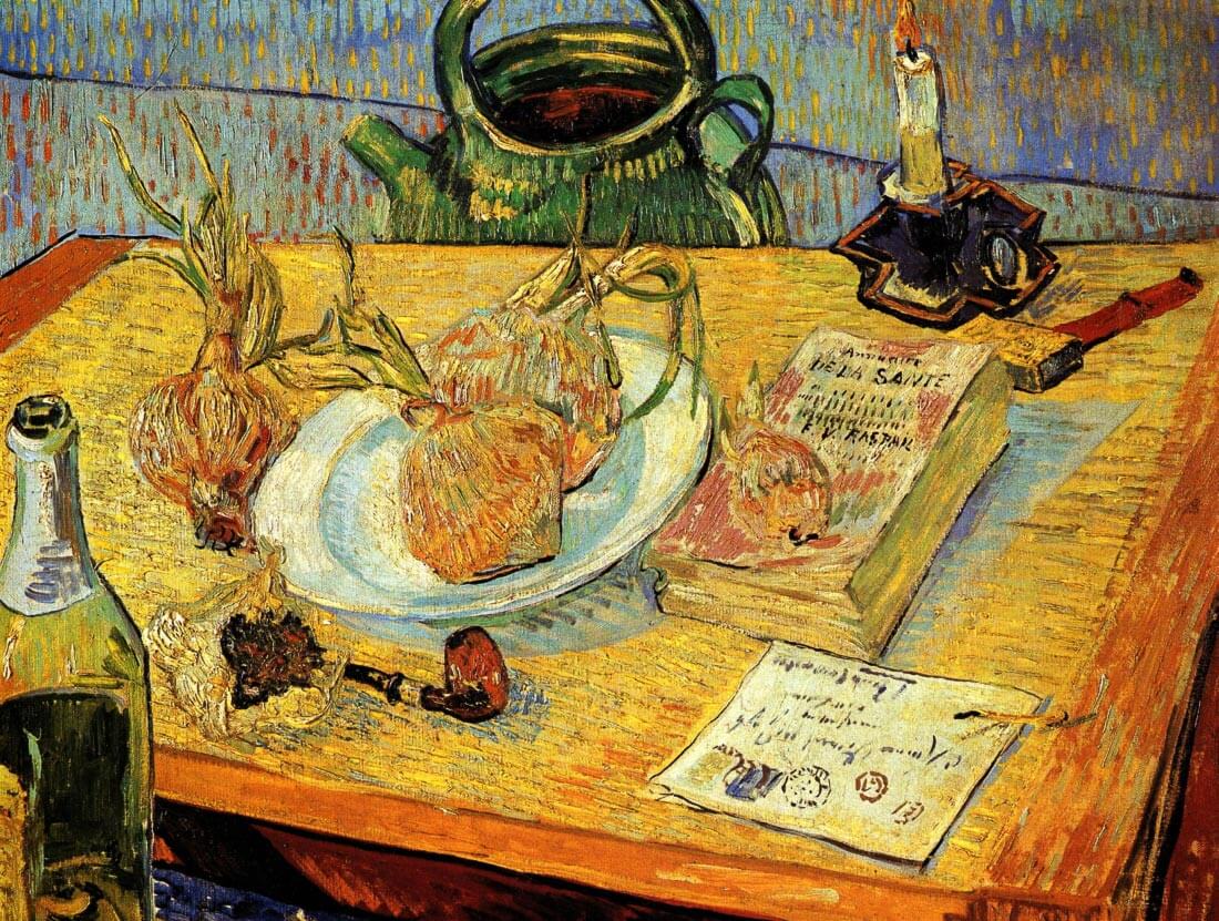 Still Life Drawing Board Pipe Onions and Sealing-Wax - Van Gogh