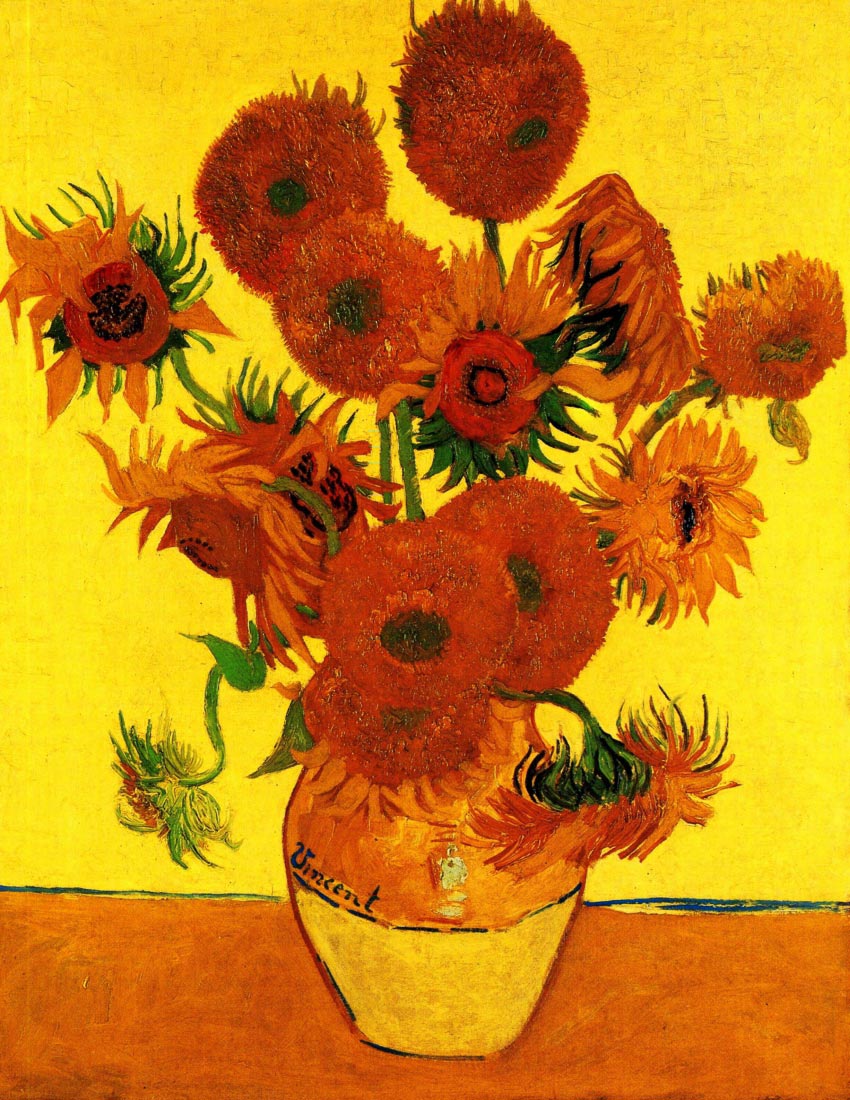 Still Life Vase with Fifteen Sunflowers - Van Gogh
