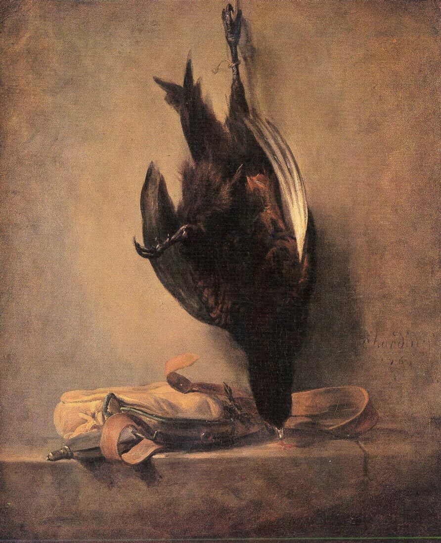 Still Life with Dead Pheasant and Hunting bag - Jean Chardin