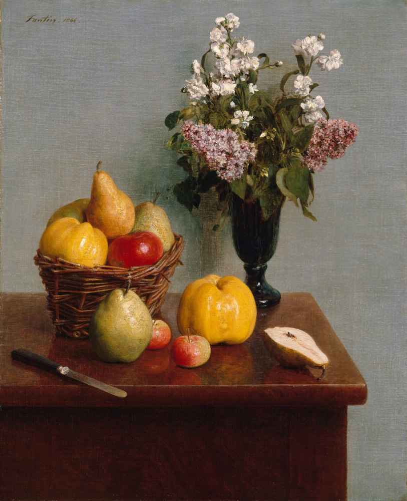 Still Life with Flowers and Fruit - Henri Fantin-Latour
