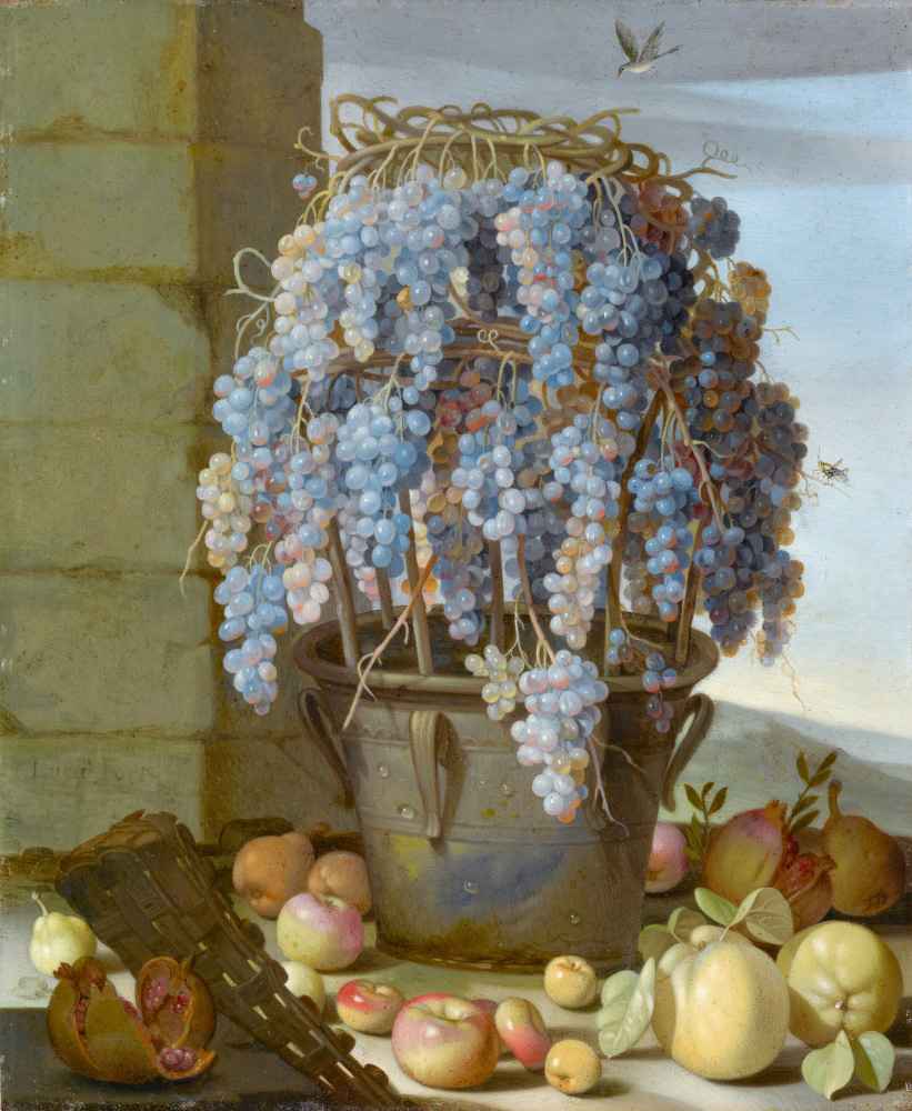 Still Life with Grapes and Other Fruit - Luca Forte