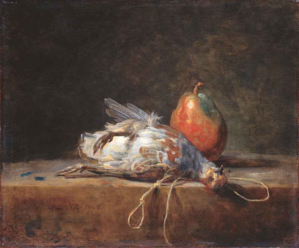 Still Life with Partridge and Pear - Jean Baptiste Simeon Chardin 