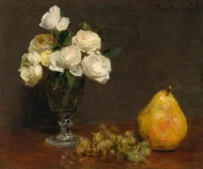 Still Life with Roses and Fruit - Henri Fantin-Latour
