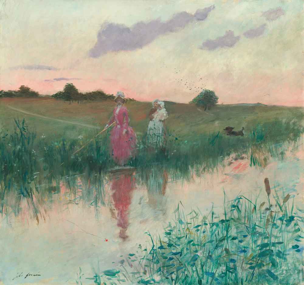 The Artists Wife Fishing - Jean Louis Forain