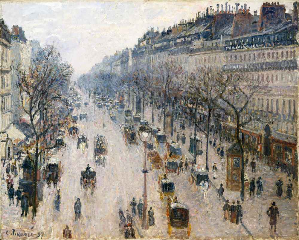 The Boulevard Montmartre on a Winter Morning - Camille Pissarro