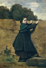 The Curious Little Girl - Jean Baptiste Camille Corot