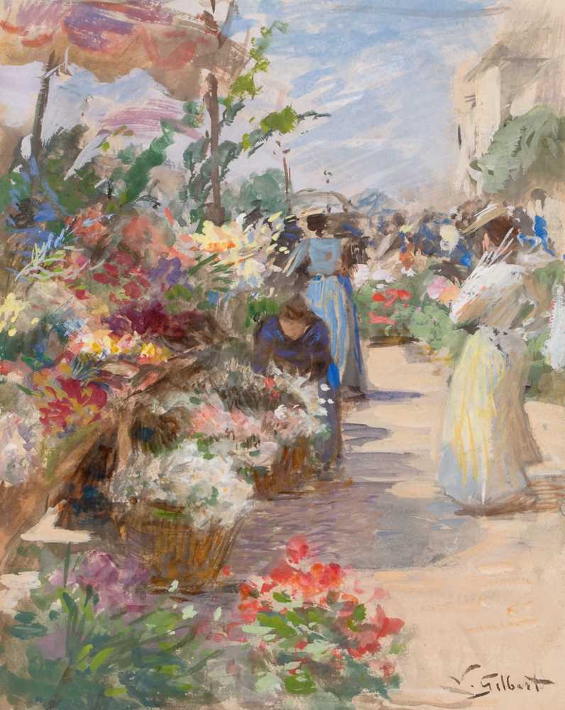 The Flower Market - Victor Gabriel Gilbert
