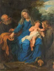 The Holy Family with a Female Saint in Adoration - Antoon van Dyck