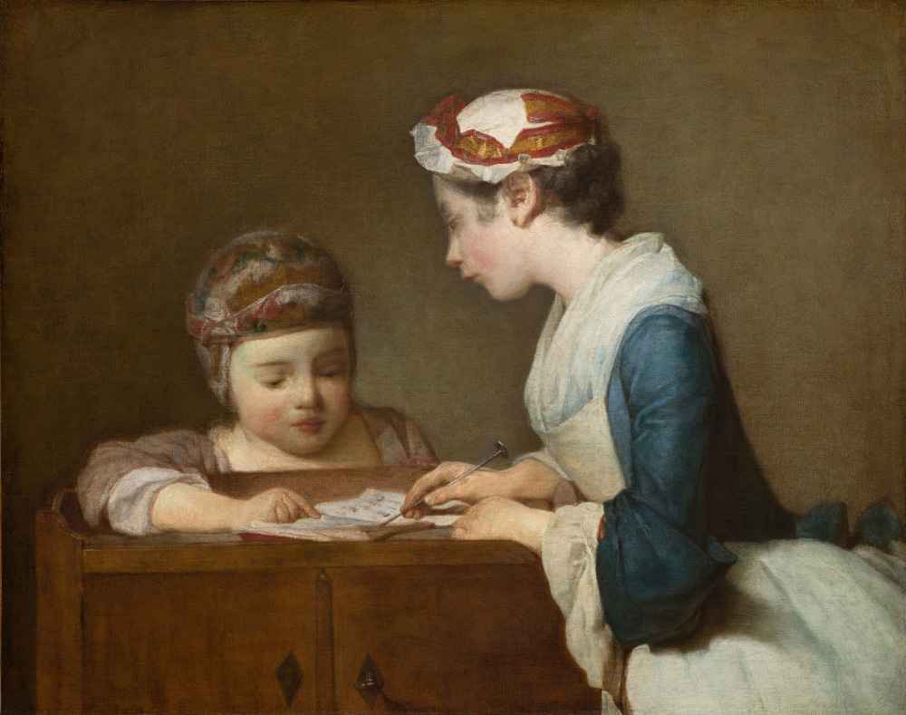 The Little Schoolmistress - Jean Baptiste Simeon Chardin 