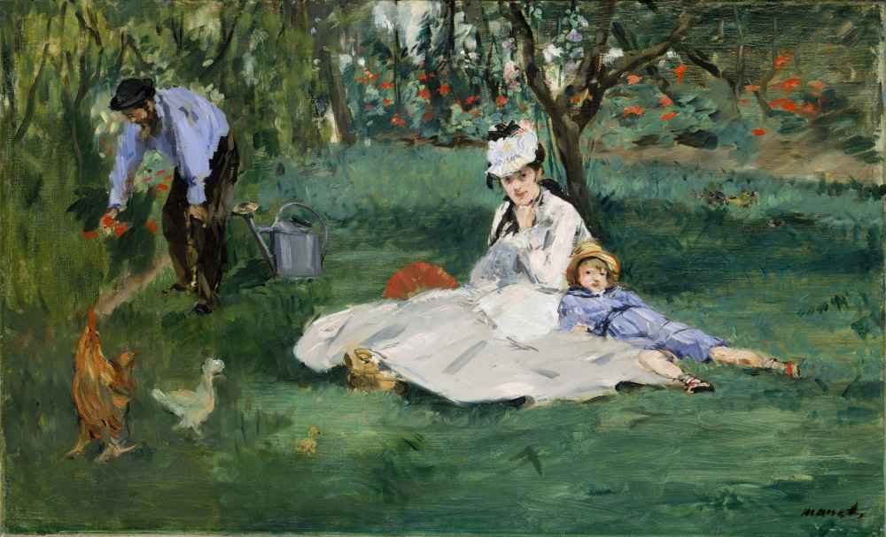 The Monet Family in Their Garden at Argenteuil - Edouard Manet
