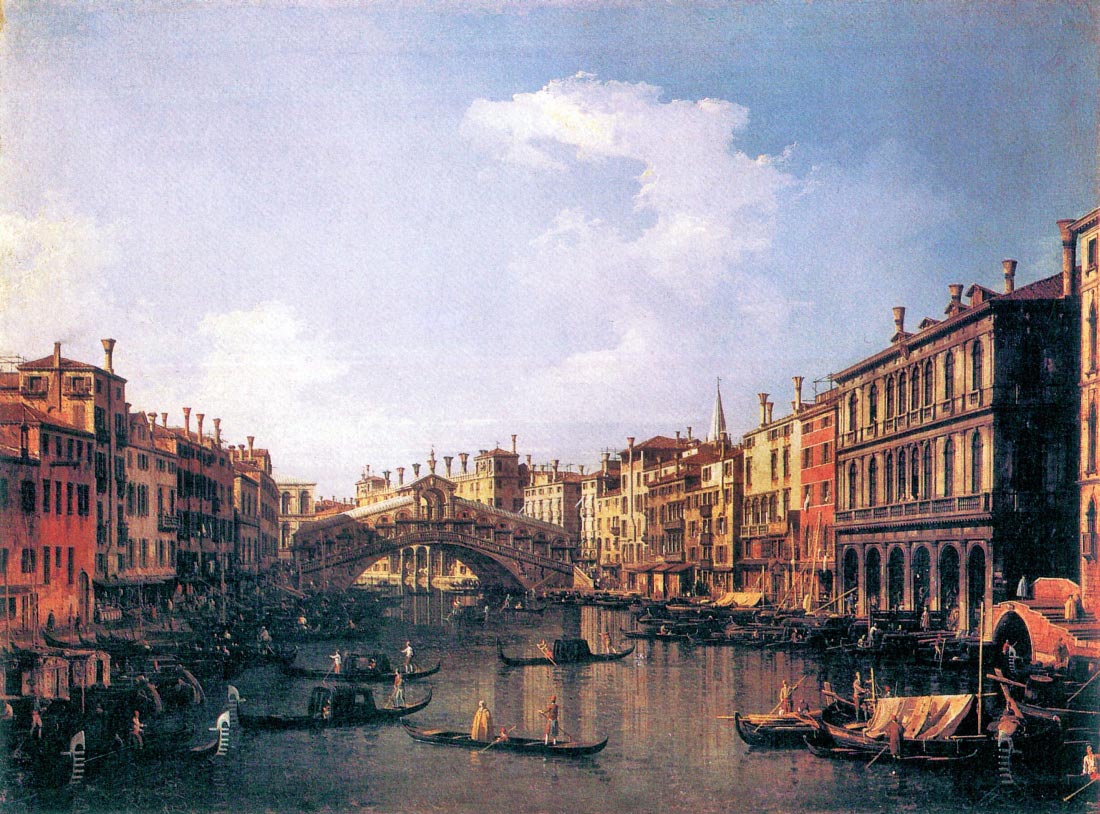 The Rialto Bridge from the south - Canaletto