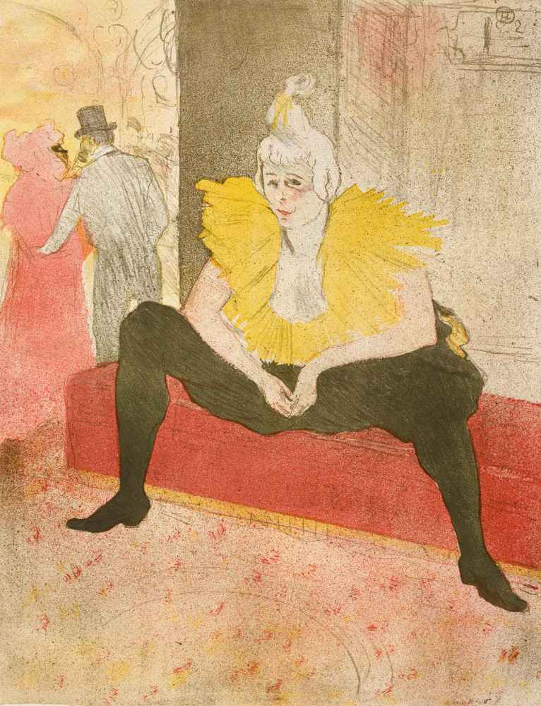 The Seated Clowness (Miss Cha-U-Kao) - Henri de Toulouse-Lautrec