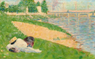 The Seine with Clothing on the Bank (Study for Bathers at Asnieres) - 