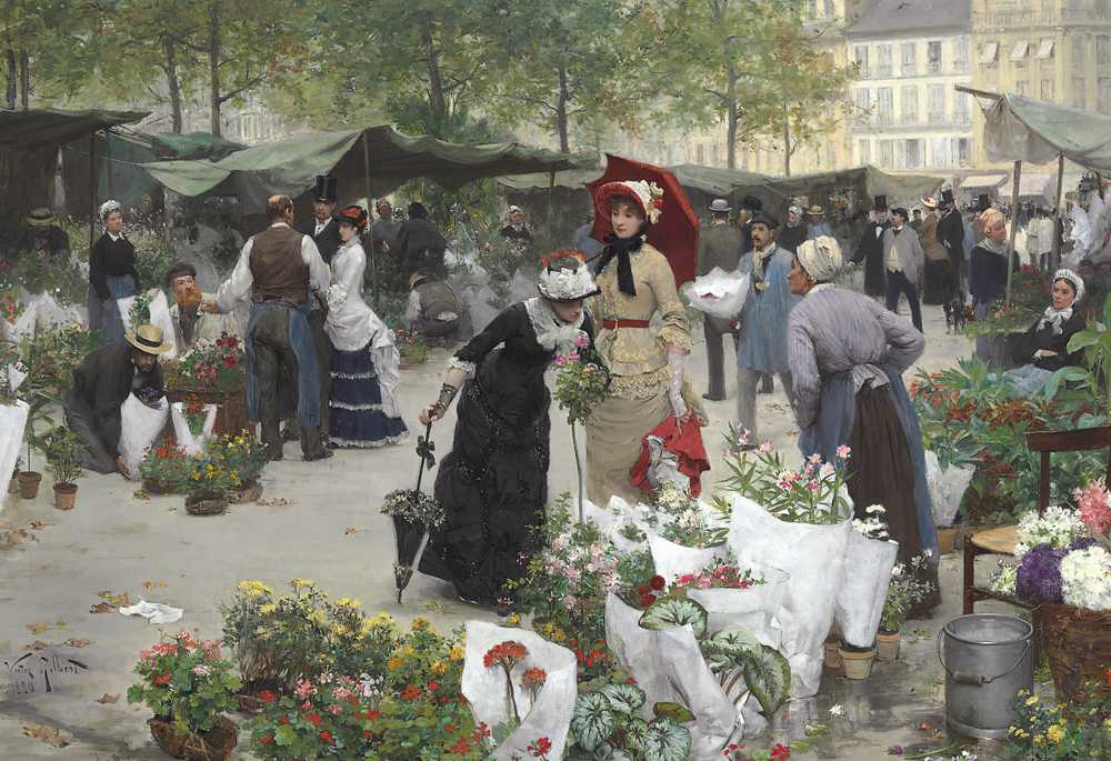 The flower market (1880) - Victor Gabriel Gilbert