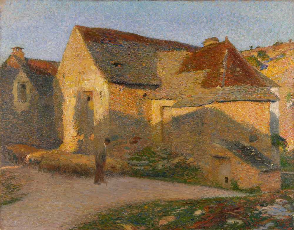 The old house with the last rays - Henri-Jean Guillaume Martin