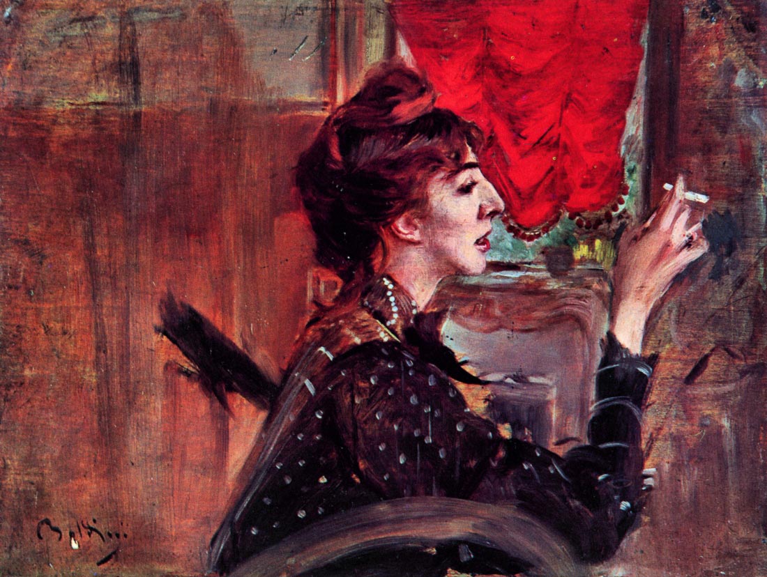 The red curtain - Giovanni Boldini