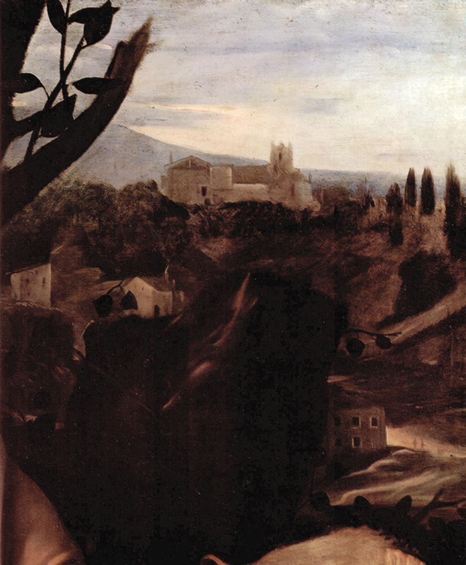 The sacrifice of Isaac detail  (landscape) - Caravaggio