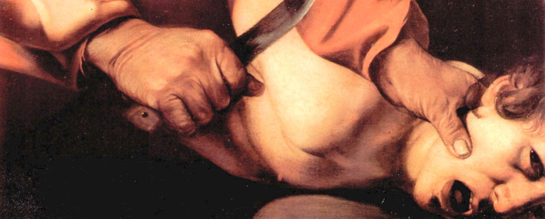The sacrifice of Isaac detail - Caravaggio