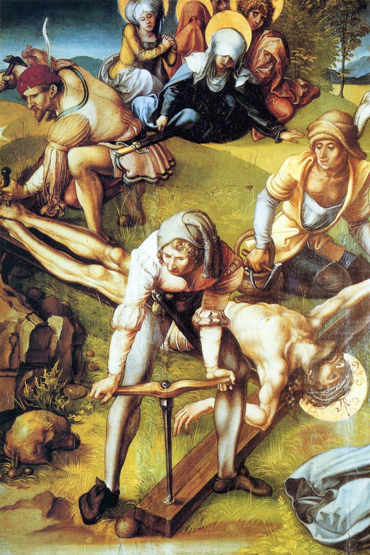 The seven Marys pain - nailing on the Cross - Durer