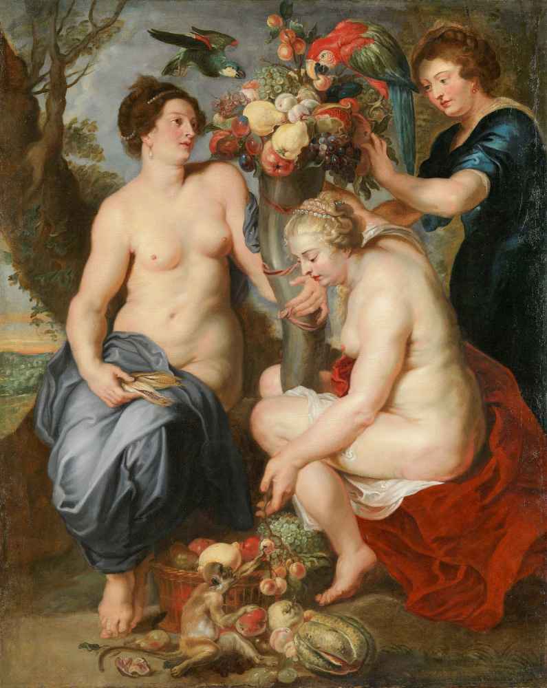 Three Nymphs with the Horn of Plenty - Peter Paul Rubens