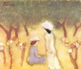 Under the Hollyhocks - Joseph Rippl-Ronai