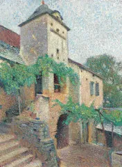 View Of A Farm With A Dovecote (circa 1930) - Henri-Jean Guillaume Martin