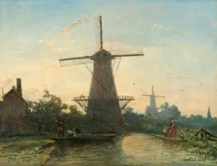 Windmills near Rotterdam - Johan Barthold Jongkind