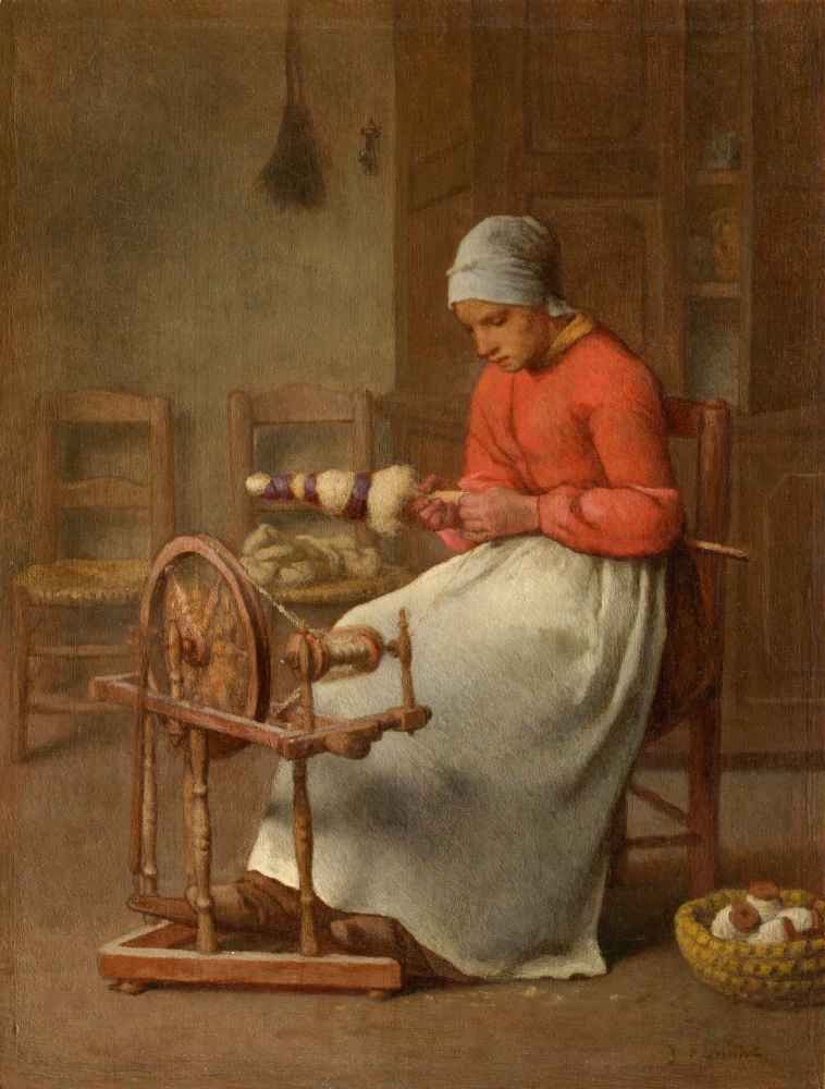 Woman Spinning - Jean Francois Millet