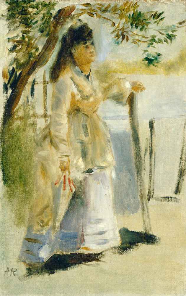 Woman by a Fence - Auguste Renoir
