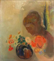 Woman with a Vase of Flowers - Odilon Redon