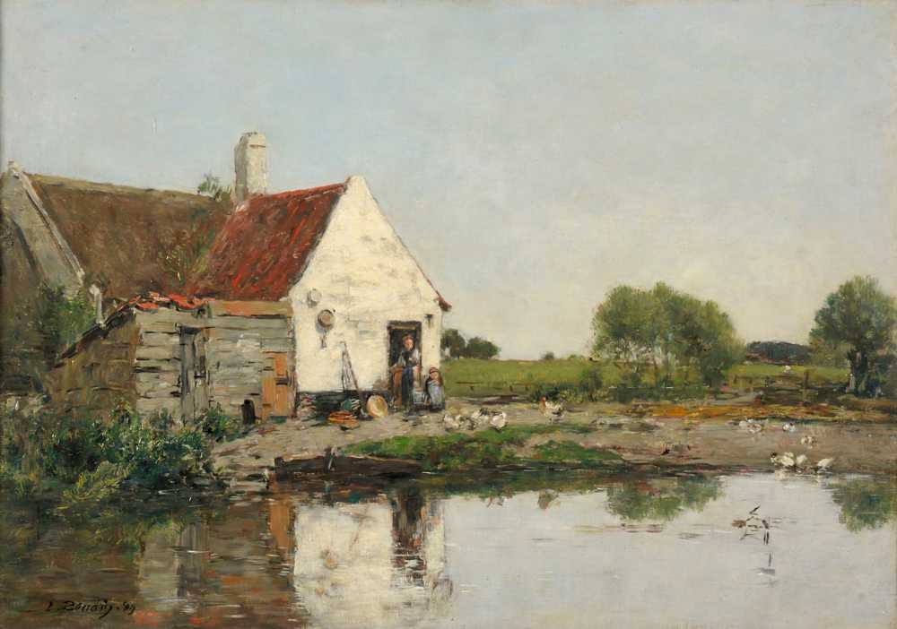 A corner of a farm around Dunkerque (1889) - Eugene Boudin