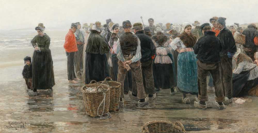 A Gathering of Fishermen (1884) - Leopold Graf von Kalckreuth