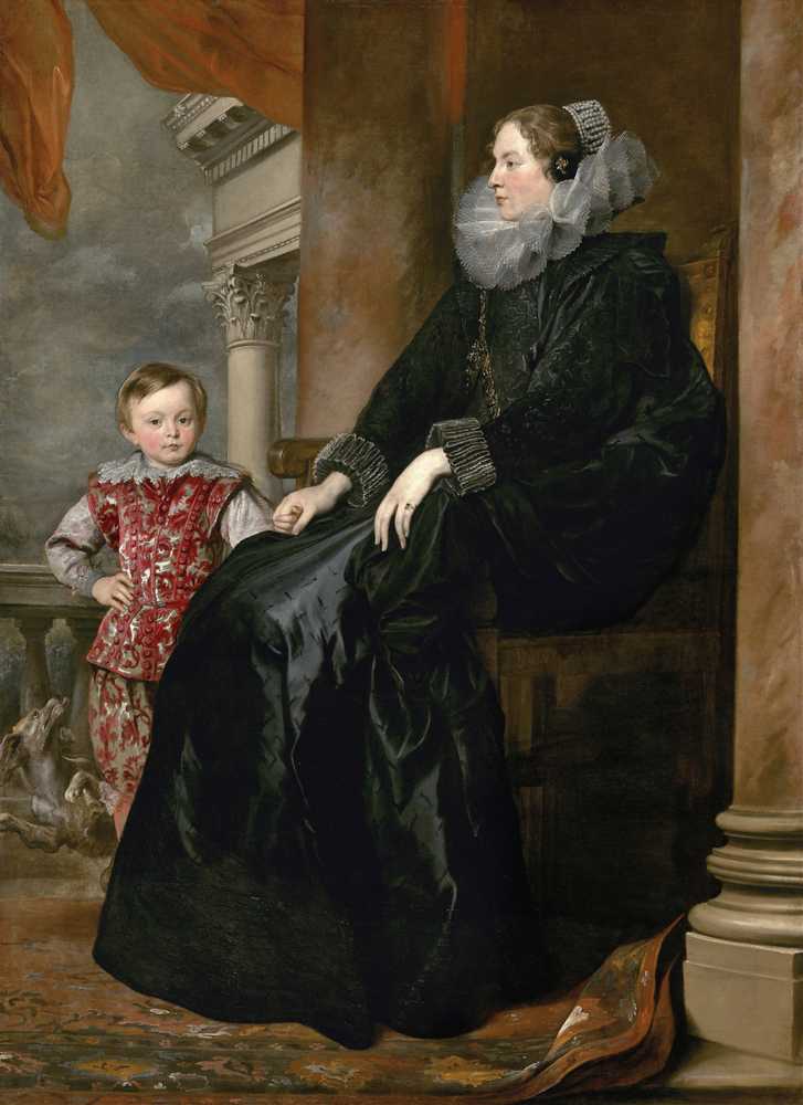 A Genoese Noblewoman and Her Son (c. 1626) - Antoon Van Dyck