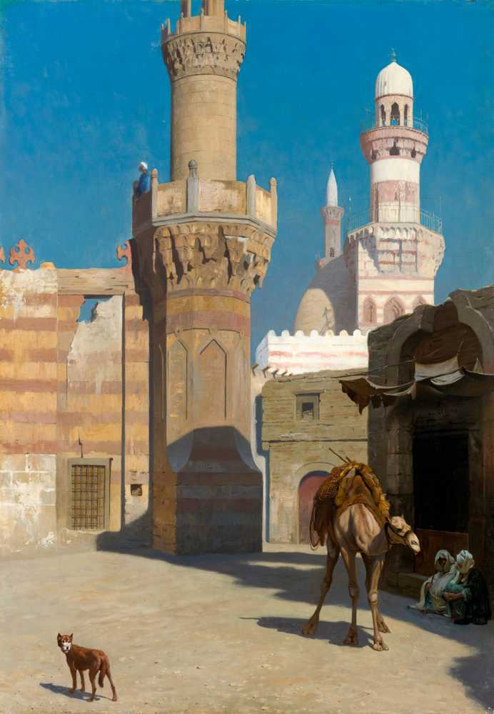 A Hot Day In Cairo (In Front Of The Mosque) - Jean-Leon Gerome