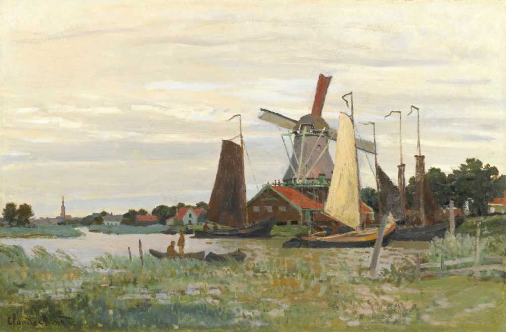 A Mill At Zaandam (1871) - Claude Monet