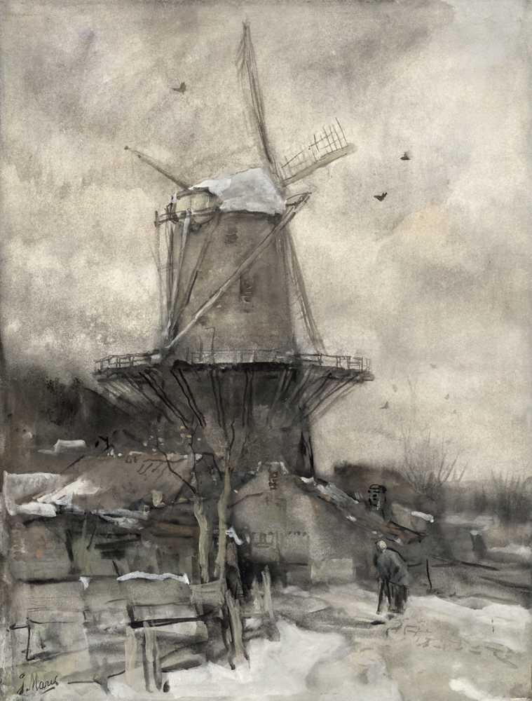 A mill in winter (1847 - 1899) - Matthijs Maris