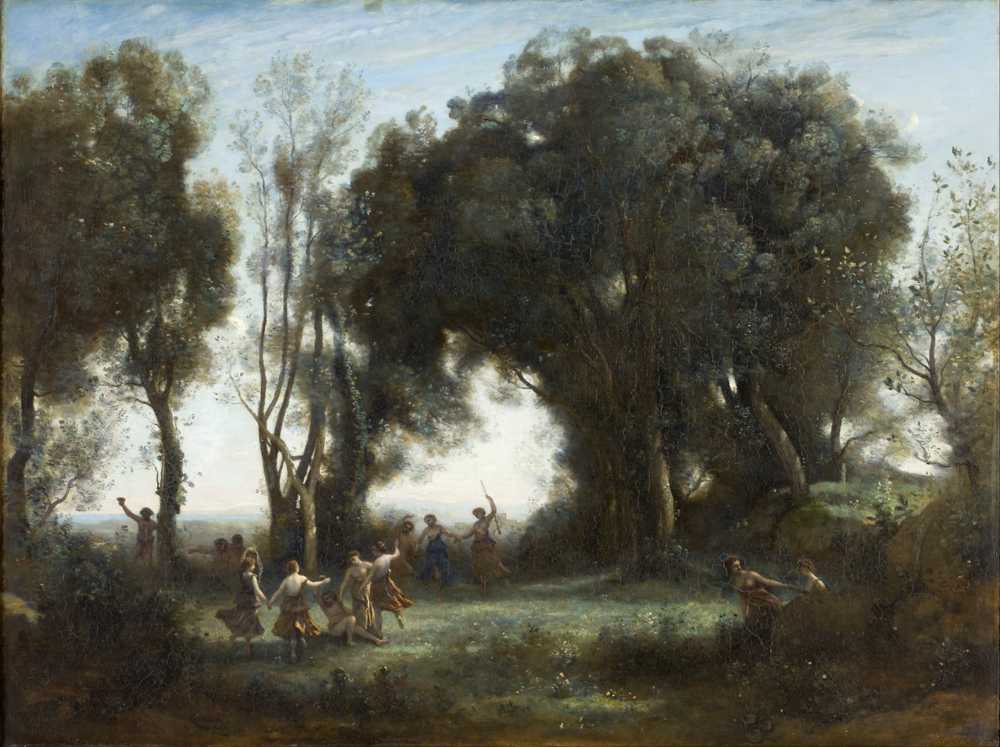 A Morning. The Dance of the Nymphs (circa 1850) - Jean Baptiste Camille Corot