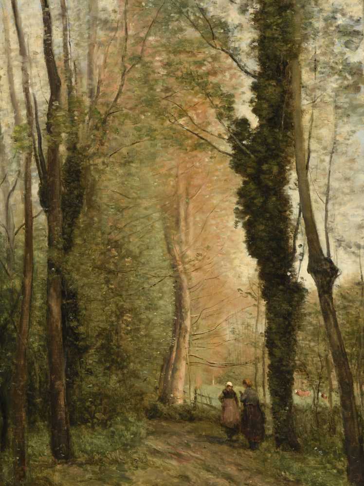 A path under the trees in spring (1860-1870) - Jean Baptiste Camille Corot