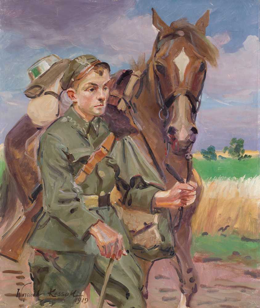 A Soldier with a Horse (1919) - Wojciech Kossak