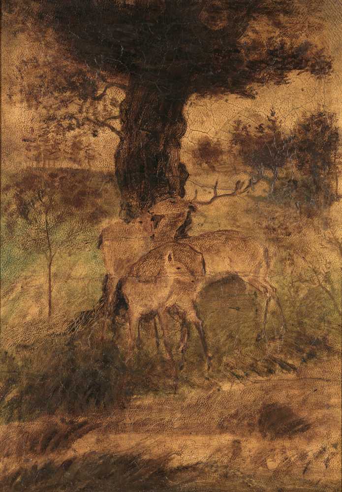 A Stag and Two Does (ca 1870s) - Albert Pinkham Ryder