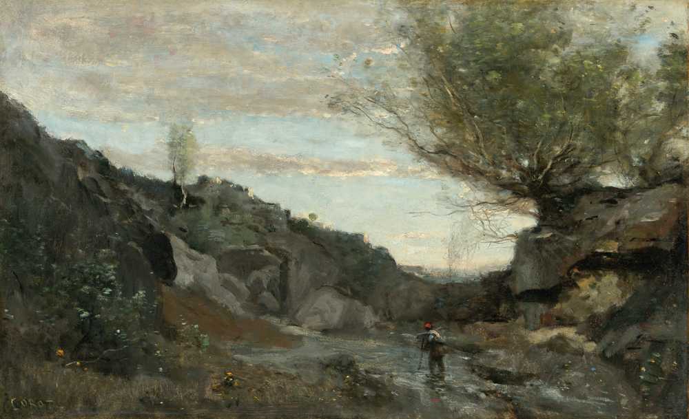 A Torrent From Abruzzo - Jean Baptiste Camille Corot