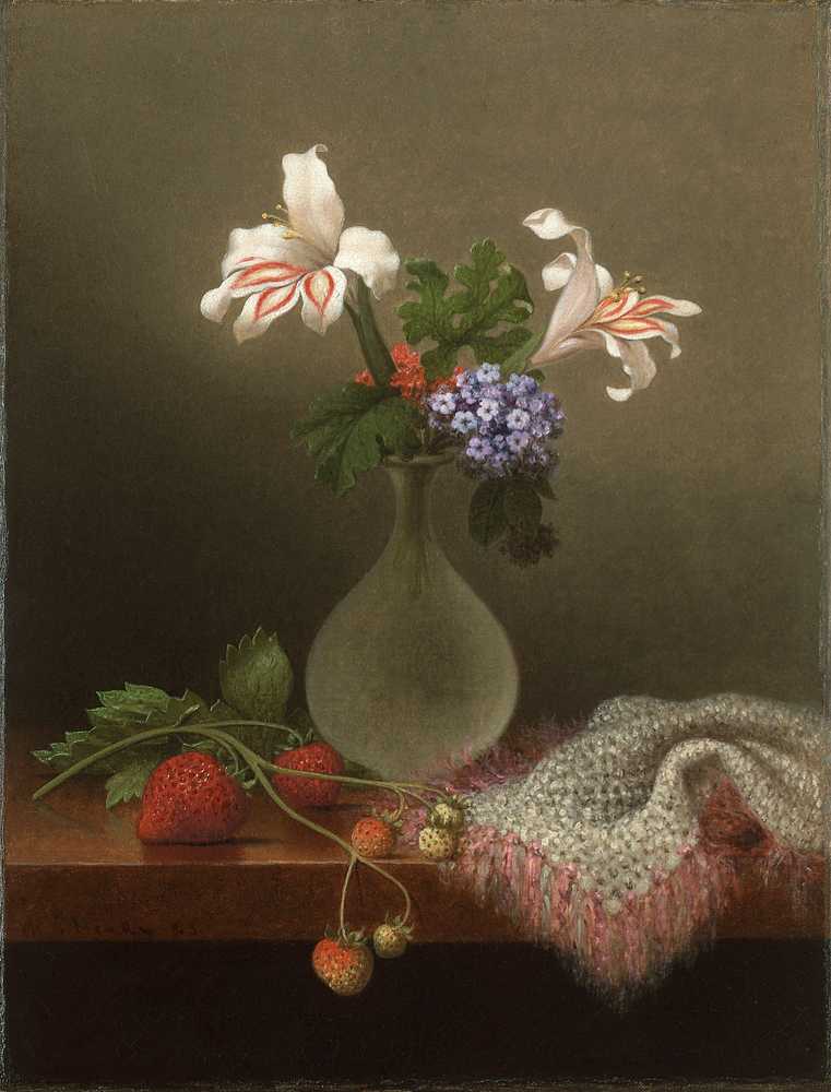 A Vase of Corn Lilies and Heliotrope (1863) - Martin Johnson Heade