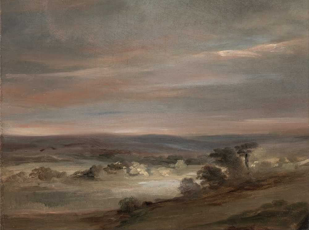 A View on Hampstead Heath, Early Morning - John Constable