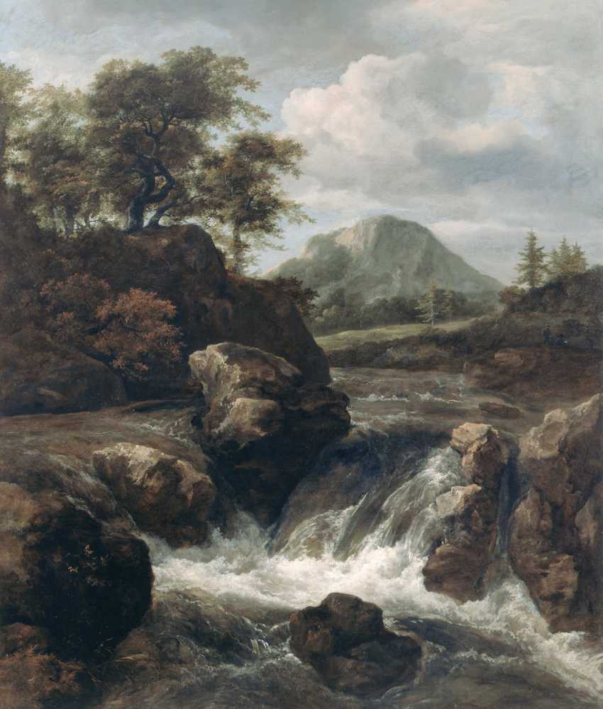 A Waterfall - Jacob Isaacksz van Ruisdael