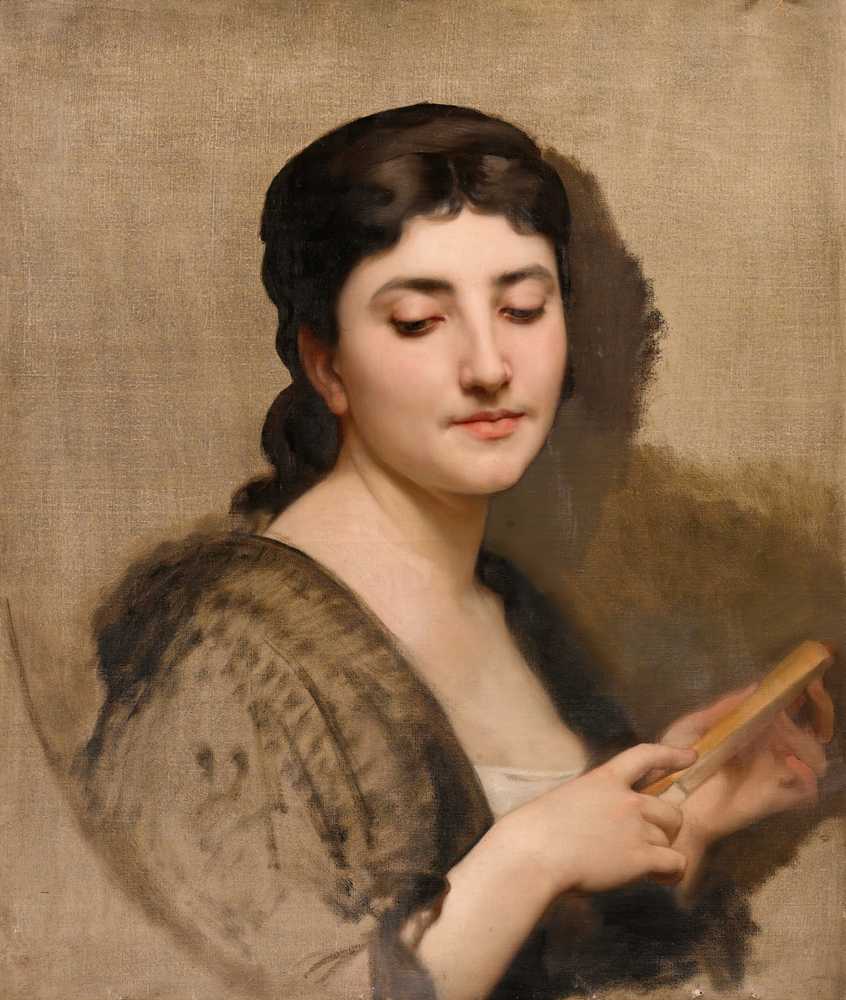 A Young Woman with a Fan - William-Adolphe Bouguereau