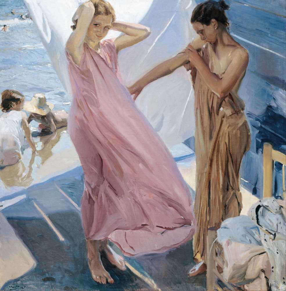 After Bathing, Valencia (1909) - Joaquin Sorolla y Bastida